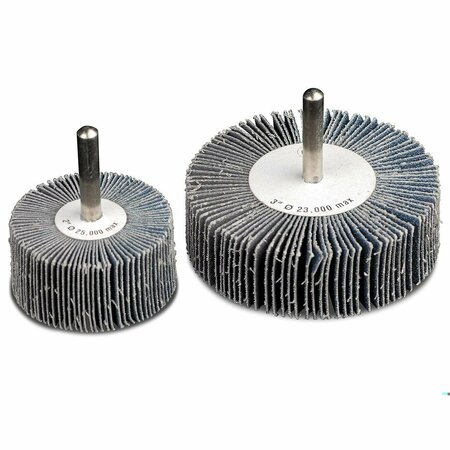 CGW ABRASIVES Contaminant-Free Coated Flap Wheel, 1 in Dia Wheel, 1 in W Face, 1/4 in Dia Shank, 40 Grit, Medium G 41519